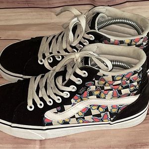 VANS “Filmore Hi”  Butterfly Checkerboard High Top Women’s Size 6.5